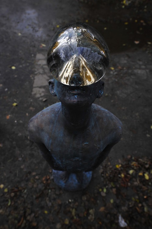 Nazar Bilyk (Ukrainian, b. 1979, Lviv, Ukraine) - Rain, 2010  Sculpture:  Fiberglass, Metal, Toned B