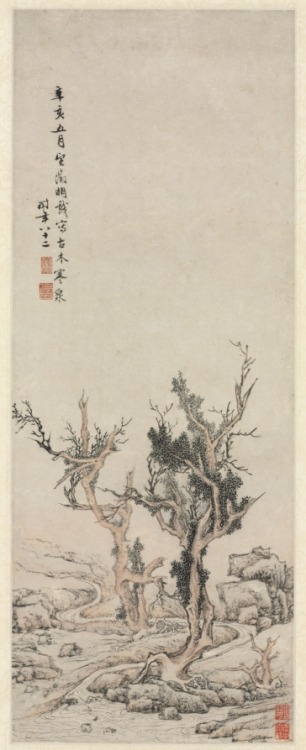 Old Trees by a Wintry Brook, Wen Zhengming, 1551, Cleveland Museum of Art: Chinese ArtWen Zhengming 