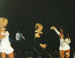 imaslave4u:  Fan picture of Britney Spears, Madonna and Christina Aguilera opening the MTV Video Music Awards (August 28, 2003)