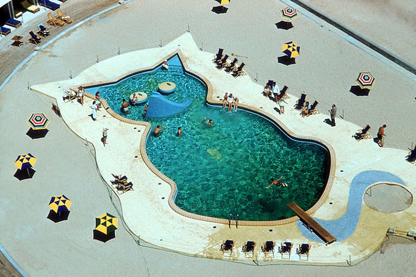 atomic-flash:  Fontainbleau Hotel’s Cat Shaped Swimming Pool, Miami, Florida ~