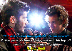 feelszarry:  Zayn: You know..There’s not much not to love about Harry 