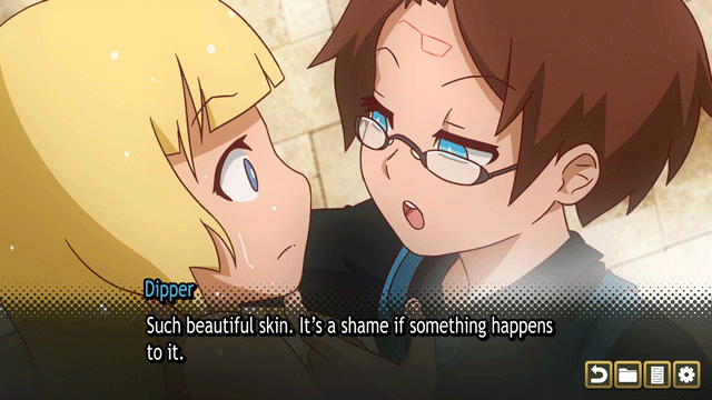 mikeinelart: (Set  2 of 2) Screenshot GIFs of Reverse Falls (Visual Novel)Watch the