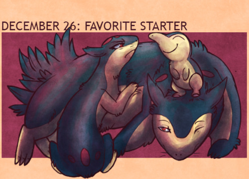 DAY 26 | FAVORITE STARTER: CYNDAQUIL  Rushing through these now.I adore the Cyndaquil line (obviousl