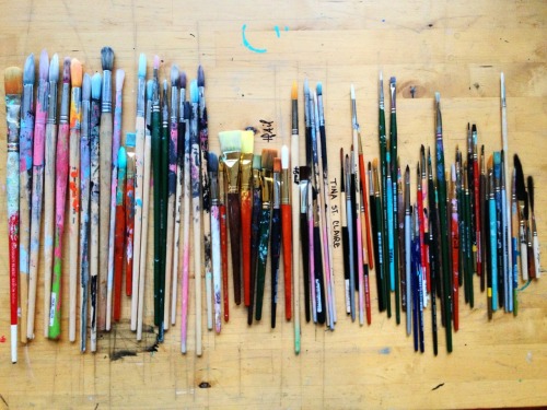 tfail:Cleaning all the brushes.