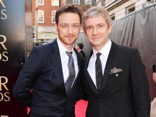 lordshezza:#HQ - Mark Gatiss, James McAvoy and Martin Freeman attend the Laurence Olivier Awards at 