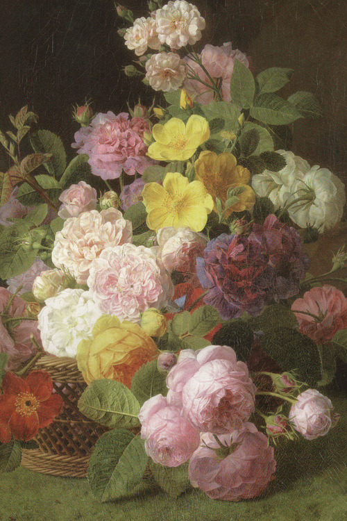 void-dance:  Painting by Jan Frans van Dael (Dutch, 1764-1840): Roses, Peonies and