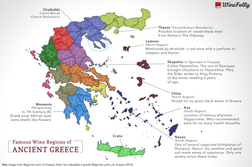 hehasawifeyouknow: Wine regions of Ancient Greece marviny:  What Did The Greek God of Wine Drin