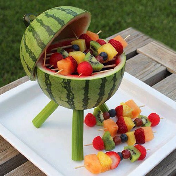 Healthy fruit kabob treat