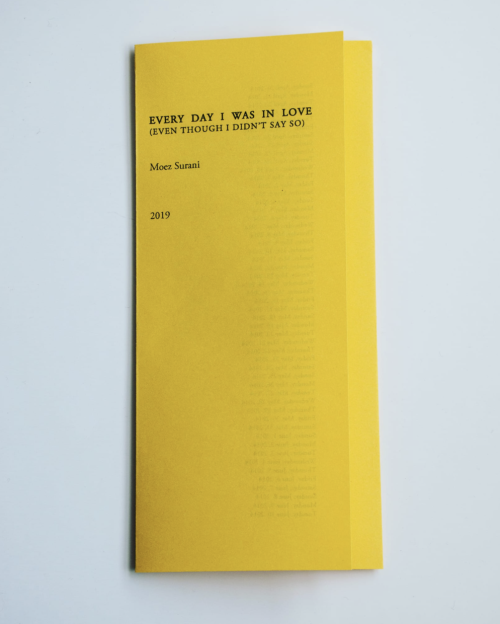 artistsbooksandmultiples: Moez SuraniEvery Day I was in Love (even thought i didn’t say so)Ban