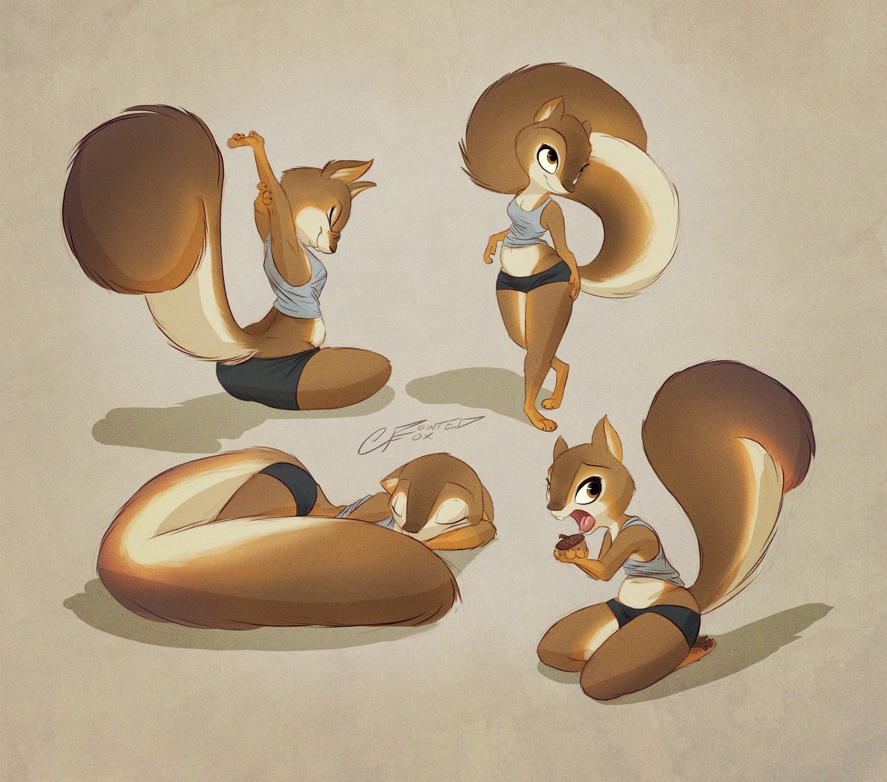 pointedfox: Hibernating squirrel forgot to get bigger pajamas for her long winter