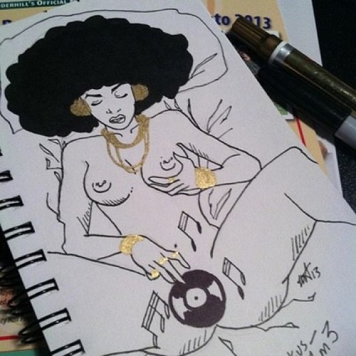 christymarie:  Why do I love this? #music #vinyl #hiphop #art #afro #blackwoman 