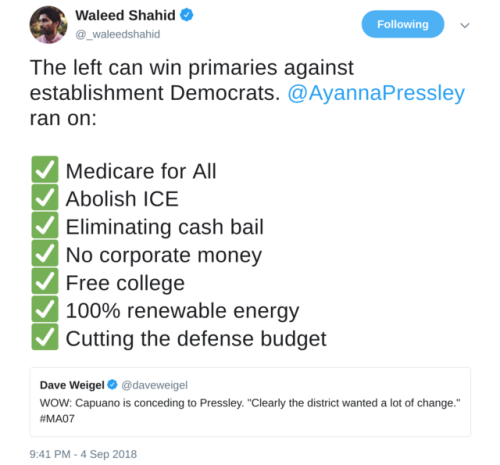 justicedemocrats: In the biggest congressional upset since Alexandria Ocasio Cortez won in New York,