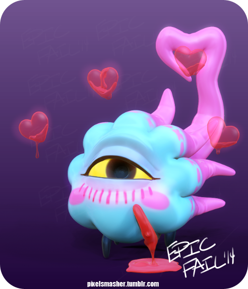 pixelsmasher:  “The Rara-st Monster” :V 3d fanart version of Rara, mypettentaclemonster ‘s (nsfw) tentacle monster  OC.  Hope you like it :D Also, I have no clue what the red goo is , Strawberry flavored maybe?  I was planning on responding