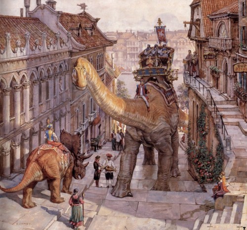 elodieunderglass:moonwyvern:Dinotopia is a fictional utopia created by author and illustrator James 