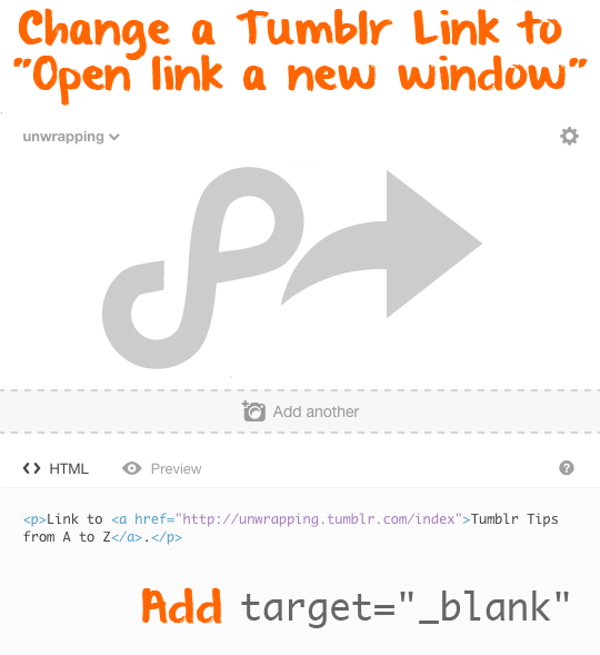 Unwrapping Tumblr Change A Tumblr Text Link To Open Link In A New