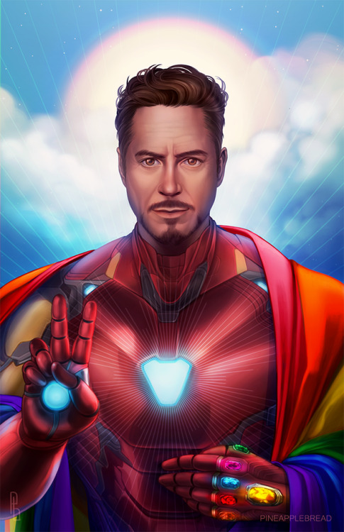 pineapplebread: Happy National Pride Day! Tony Stark says LGBTQ+ rights. Pride variant version of th