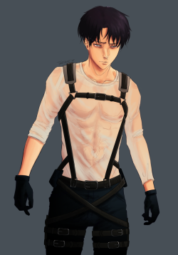 tanekore:  Fashionably late per usual. Enjoy WET!Levi guys. Courtesy of the latest chapter…quick and dirty version b/c a full render would have killed me.