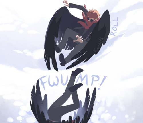 gingerhaole-omens:kaenith:I was recently reminded of the (adorable) fact that crows enjoy rolling do