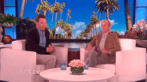 221bcumberb:Benedict gets pranked and then goes all paranoic in The Ellen showVideo