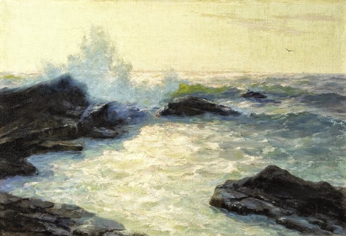 Crashing sea     -    Lionel Walden  , 1904American, 1861-1933Oil on canvas,  19.00 in. (48.26 cm.) 