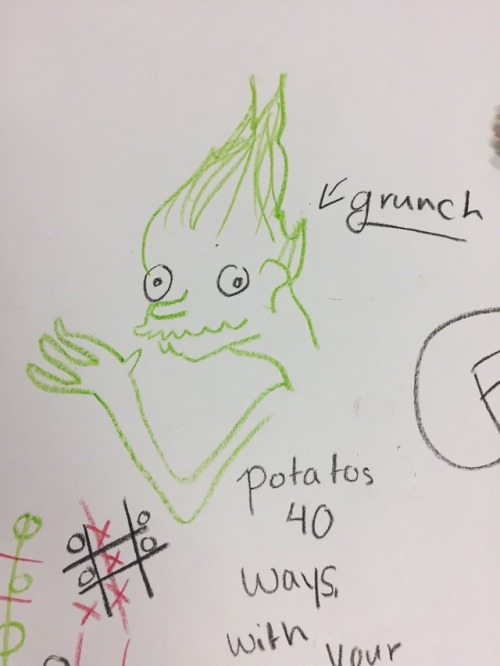 My friend asked me to draw the grinch from memory, we ended up with knockoff grinch. The grunch.