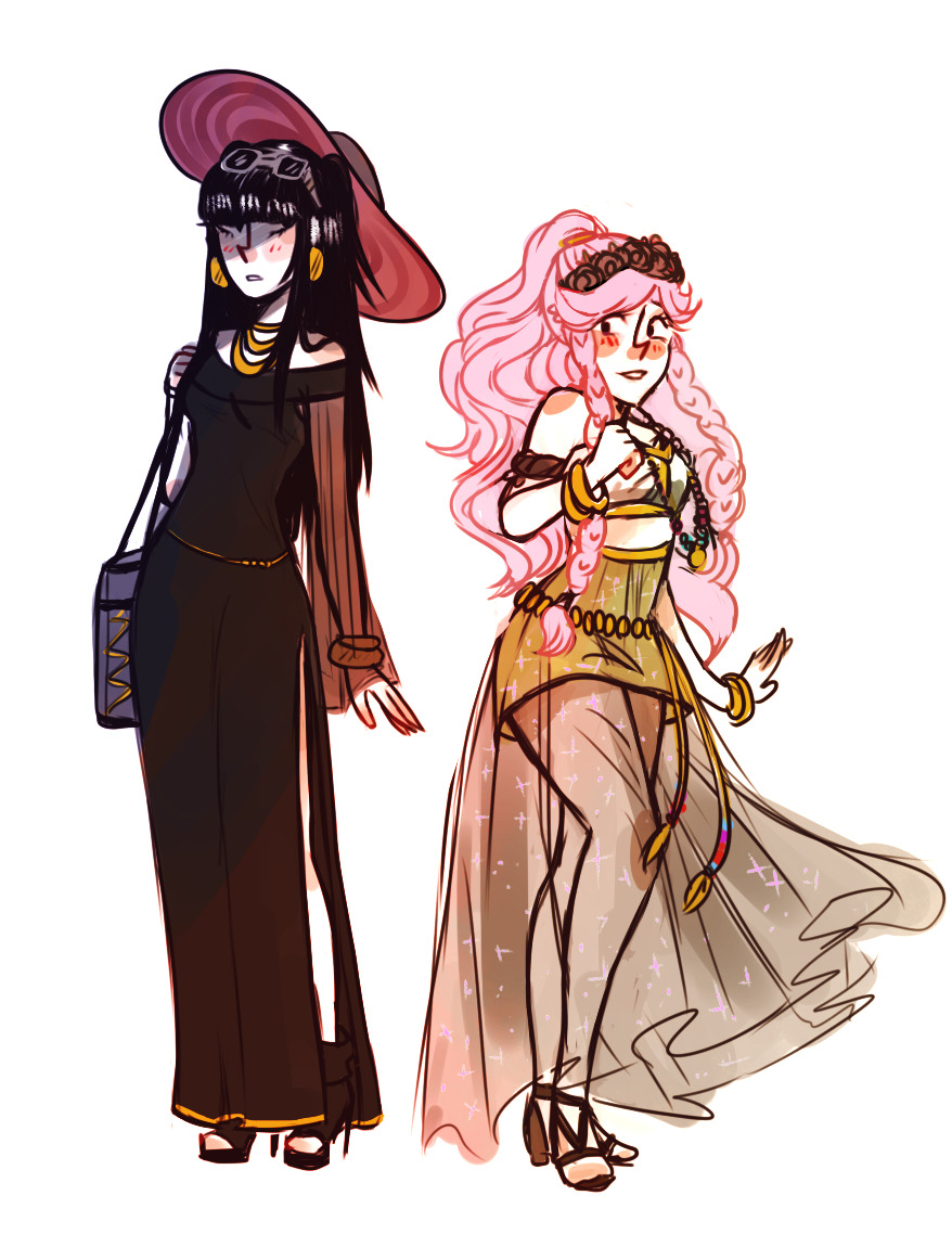 catskid100:  More fe:a fashion AU Tharja being plegian starts off being super chic