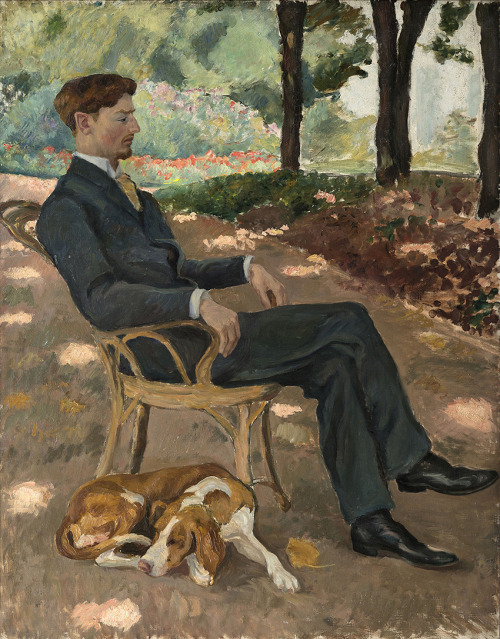 The Man with the Dog, Portrait of Eugene Rouart   -   Ernest Rouart French,  1874-1942Oil on canvas