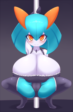 sliceofppai:  An art trade I did with Sugaru of their Kirlia character, Rui :&gt;  &lt;3 &lt;3 &lt;3