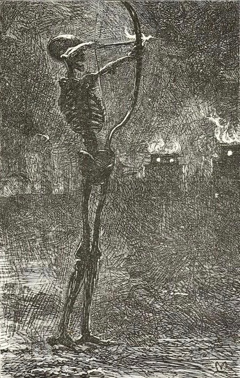 nemfrog:  “Death dealing arrows.” J.E. Millais. English illustration, “the