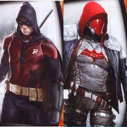 wishingnerd:  Robin and Red hood character designs for arkham knight
