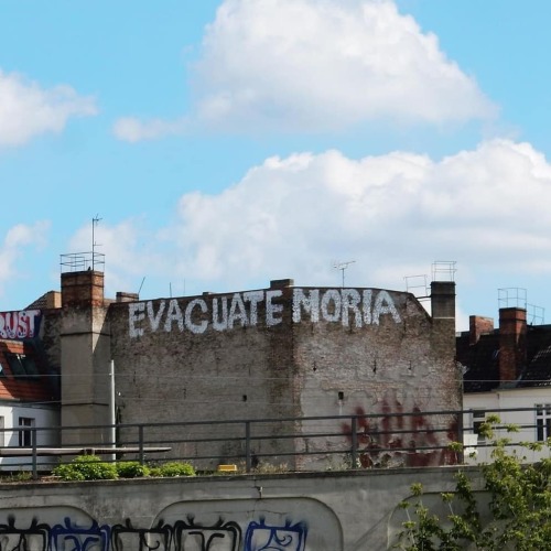 ‘Evacuate Moria’ Graffiti in Berlin calling for the evacuation of the thousands of refug