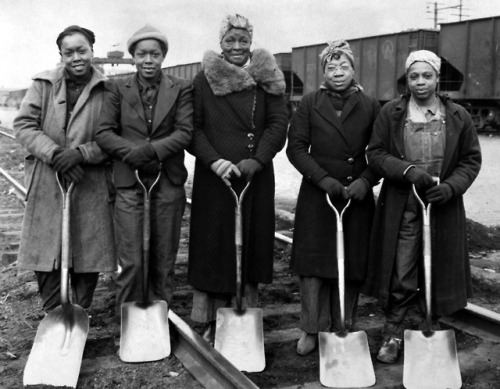 Trackwomen, Baltimore and Ohio Railroad, 1943.