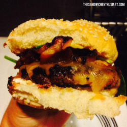 Thesandwichenthusiast:  Thesandwichenthusiast:  Beef, Bacon, Cheddar, Spinach, Onion,