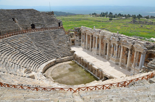 myhistoryblog:The Roman theatre, built in the 2nd century AD under Hadrianon the ruins of an earlier