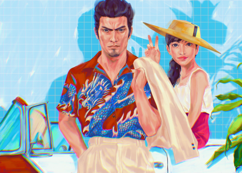 Kiryu + Haruka time to vacay! Been wanting to try my hand on painting a female character again. Oh t