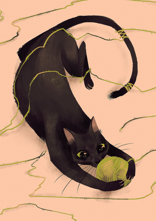 tariqah:lustik:Cats by Chervelle Fryer.Artists on tumblr.Wuv