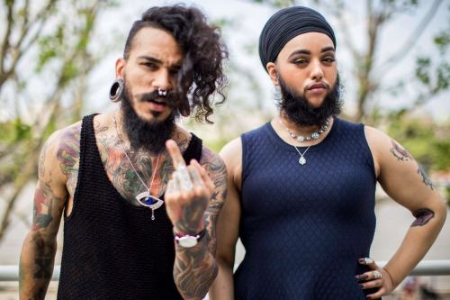 stayragged:    @harnaamkaur and I are tired of your shitty gender roles. We shot this series for @theparallelmag to challenge what people are “allowed to do.” She has a beard due to a medical condition. She loves it and kills it! As for me, I just