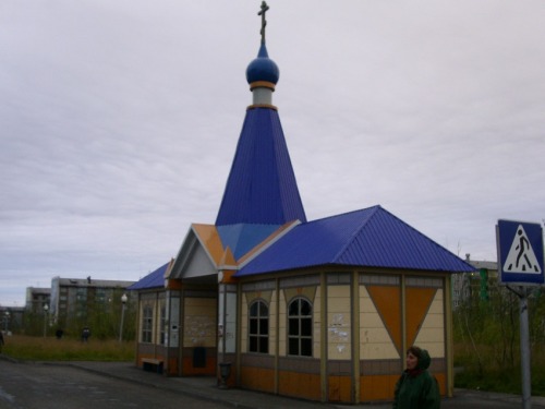 Bus station in Vorkuta, Russia.Vorkuta is the easternmost town in Europe.