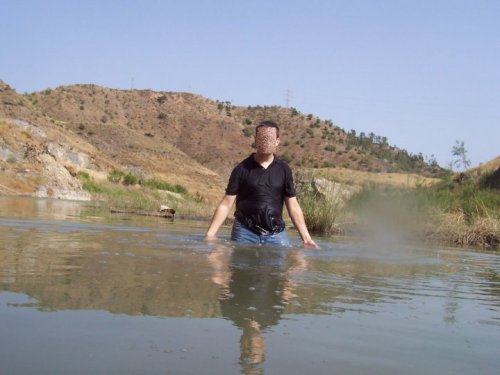  Some years ago, enjoying wetlook at a lake. 