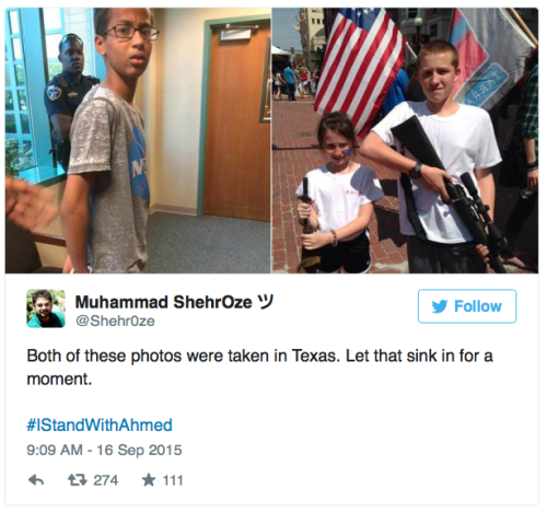 micdotcom:At least, #IStandWithAhmed is calling out the blatant Islamophobic double standard.
