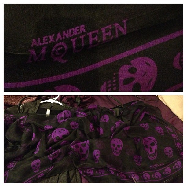 New Alexander McQueen scarf!! #purple #black #alexandermcqueen #mcqueen #alexander