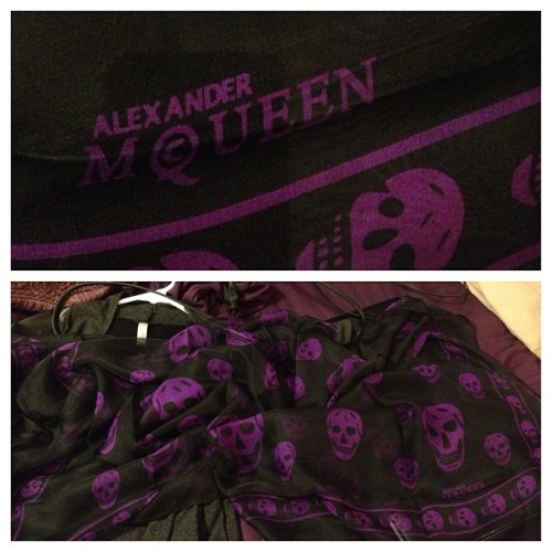 XXX New Alexander McQueen scarf!! #purple #black photo