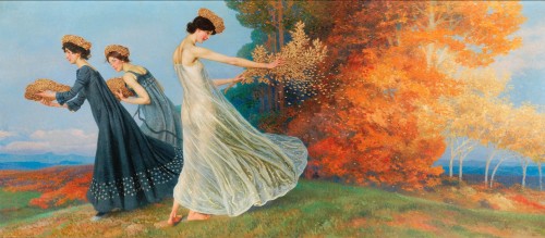 catonhottinroof:Maximilian Lenz (1860-1948)Autumn Gold, 1905 / Old song, 1905 / A World, 1899 / A So