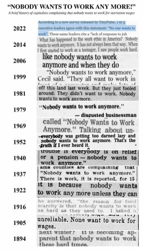 soberscientistlife:A brief history of capitalists complaining that nobody wants to