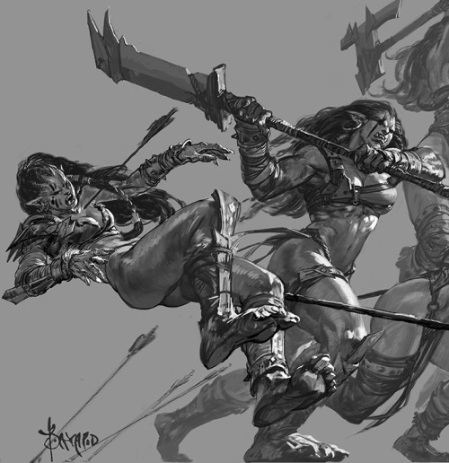 cyberclays: Ms. Orc: We die, we fight! - by Bayard Wu   More from this series by  Bayard Wu on my tumblr [here] 