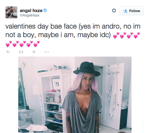 dragonretirement:dragonretirement:angel haze self describes as androgynous and uses