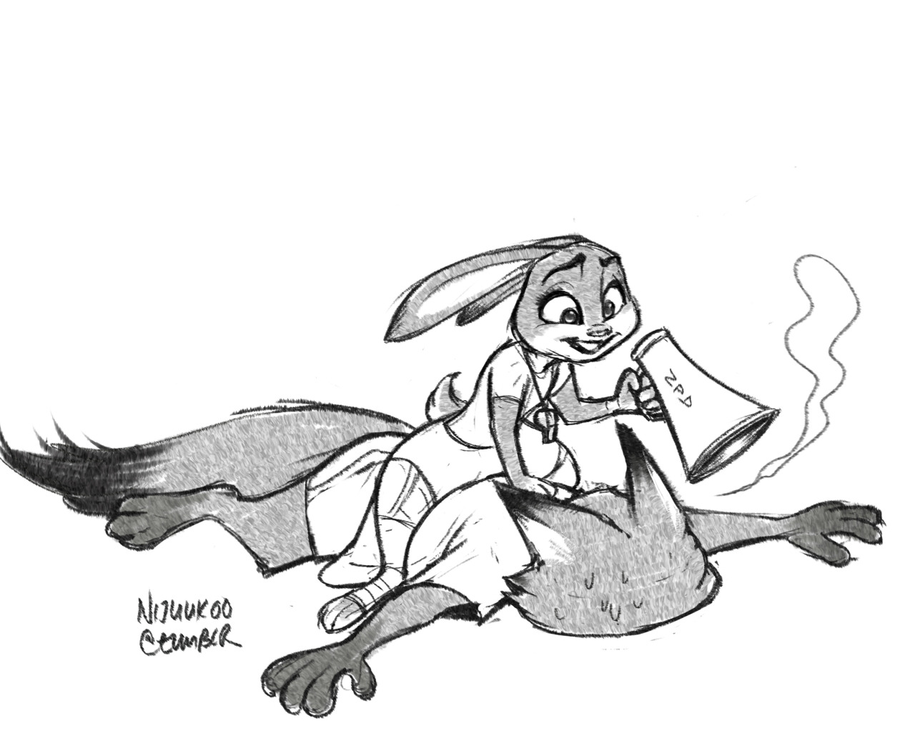 nijuukoo:“Um, Nick, I guess you’re done?”“Like your microwaved carrots, Carrots.”