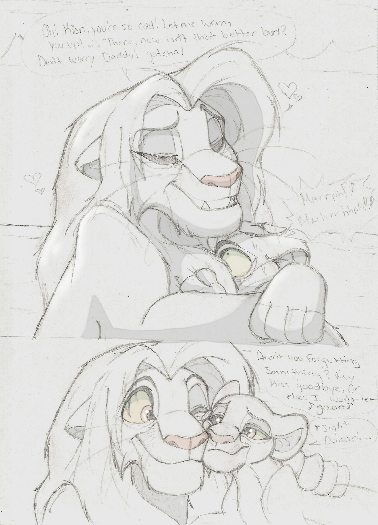 xx-junglebeatz-xx:    Simba giving his love to his babehs.  He really likes holding