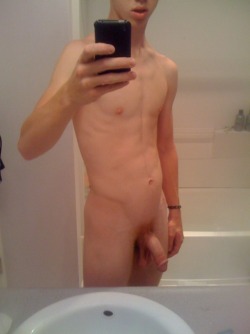 gayboyselfshots:  See more horny nude amateur boys showing off their cocks at Gay Cam Studs