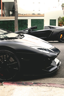 artoftheautomobile:  Lamborghini Aventadors via Carblvd